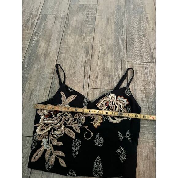 Idyllwind Women's Black Jessamine Embroidered Beaded Crop Top Size Small - Picture 5 of 7